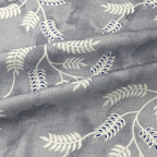 Silver Vine Grey & White Botanical 160 TC Pure Cotton Bedsheet with Pillow Cover