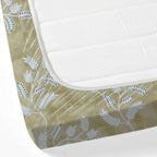 Ivory Vine Beige & White Botanical 160 TC Pure Cotton Bedsheet with Pillow Cover