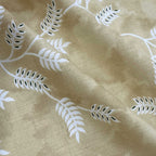 Ivory Vine Beige & White Botanical 160 TC Pure Cotton Bedsheet with Pillow Cover