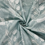 Aqua Vine Mint Green & White Botanical 160 TC Pure Cotton Bedsheet with Pillow Cover