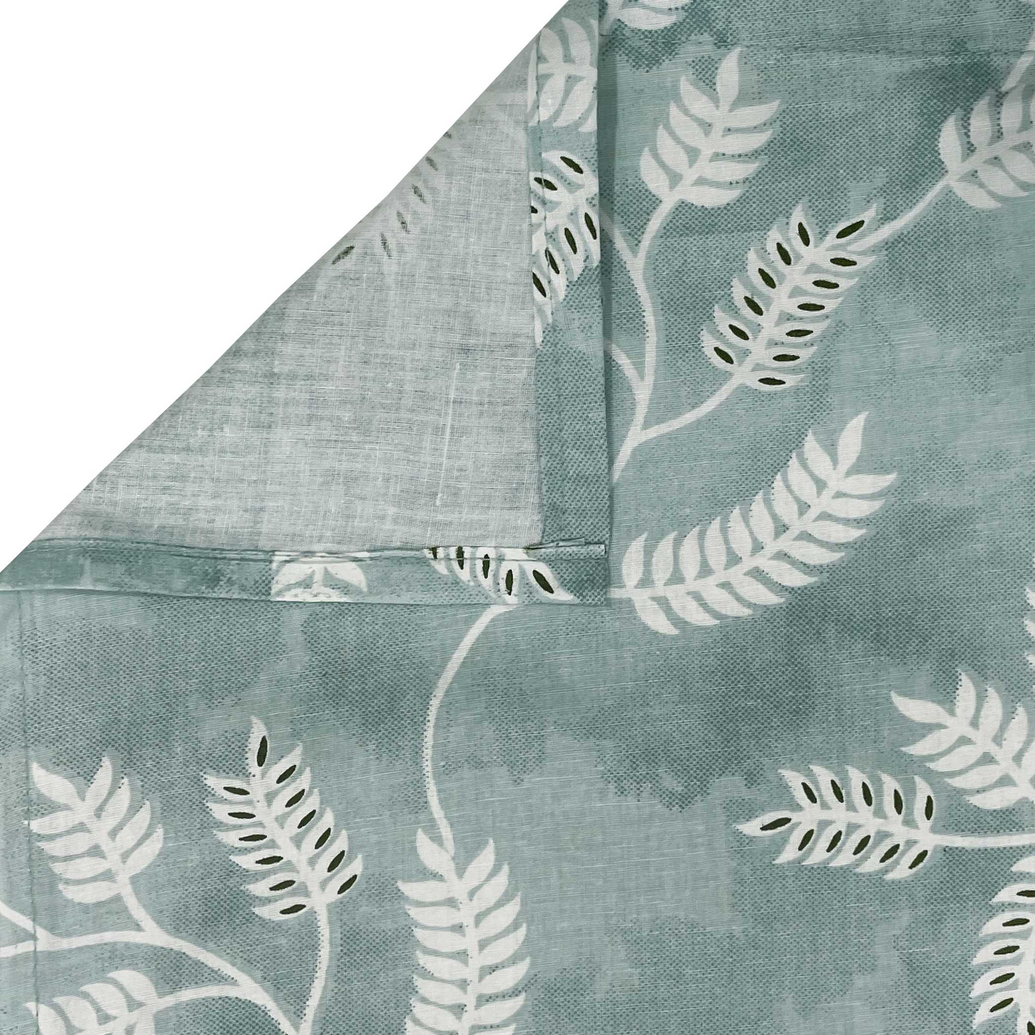 Aqua Vine Mint Green & White Botanical 160 TC Pure Cotton Bedsheet with Pillow Cover