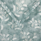 Aqua Vine Mint Green & White Botanical 160 TC Pure Cotton Bedsheet with Pillow Cover