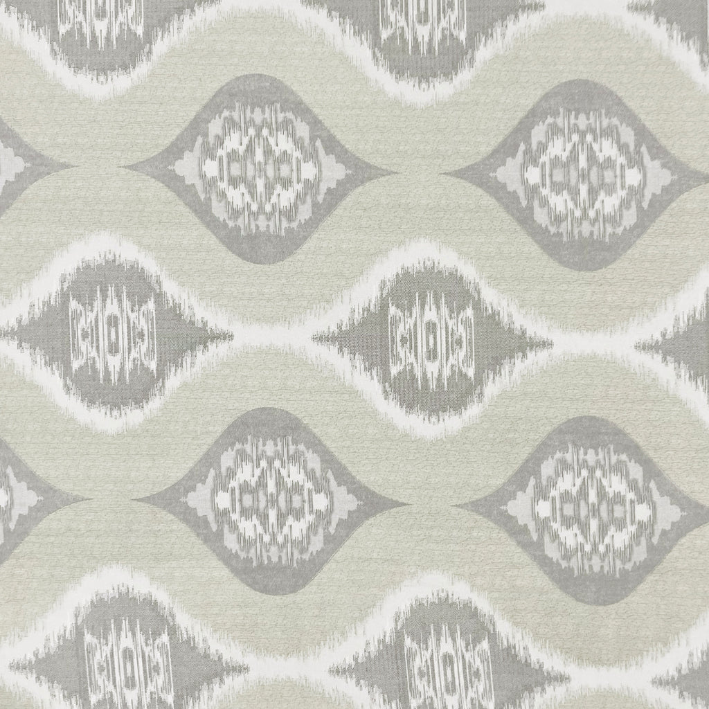 Sage Grey Ikat Medallions 144 TC Pure Cotton Bedsheet Set with Pillow Cover