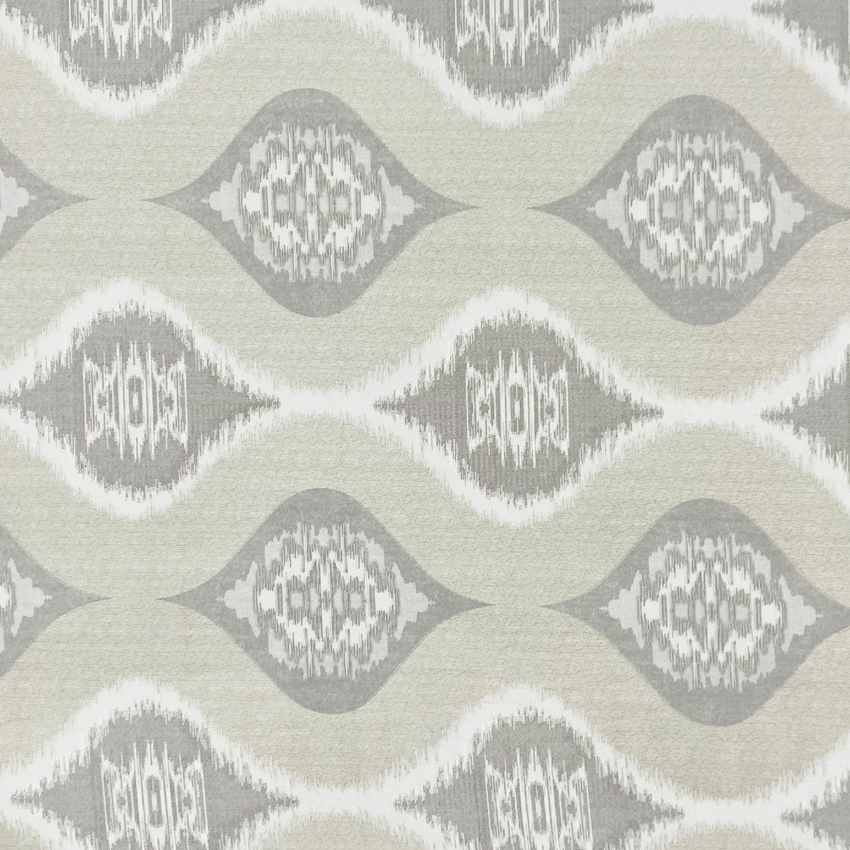 Sage Grey Ikat Medallions 144 TC Pure Cotton Bedsheet Set with Pillow Cover