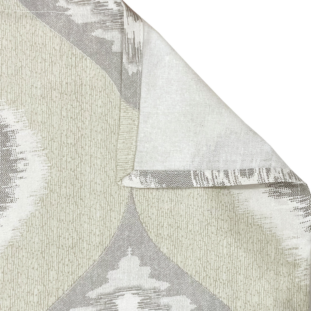 Sage Grey Ikat Medallions 144 TC Pure Cotton Bedsheet Set with Pillow Cover