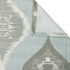Powder Blue Ikat Medallions 144 TC Pure Cotton Bedsheet Set with Pillow Cover