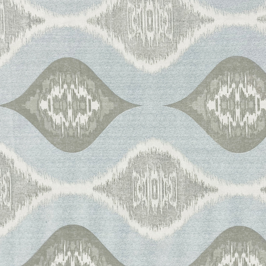 Powder Blue Ikat Medallions 144 TC Pure Cotton Bedsheet Set with Pillow Cover