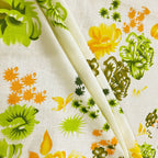 Citrus Bloom Cream & Green Floral 160 TC Pure Cotton Bedsheet with Pillow Cover