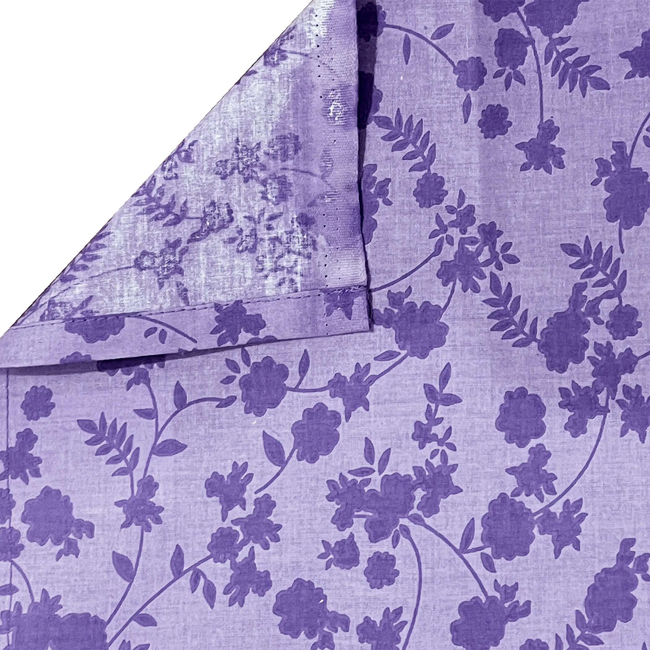 Violet Meadow Cream & Purple Floral 160 TC Pure Cotton Bedsheet with Pillow Cover