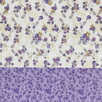 Violet Meadow Cream & Purple Floral 160 TC Pure Cotton Bedsheet with Pillow Cover