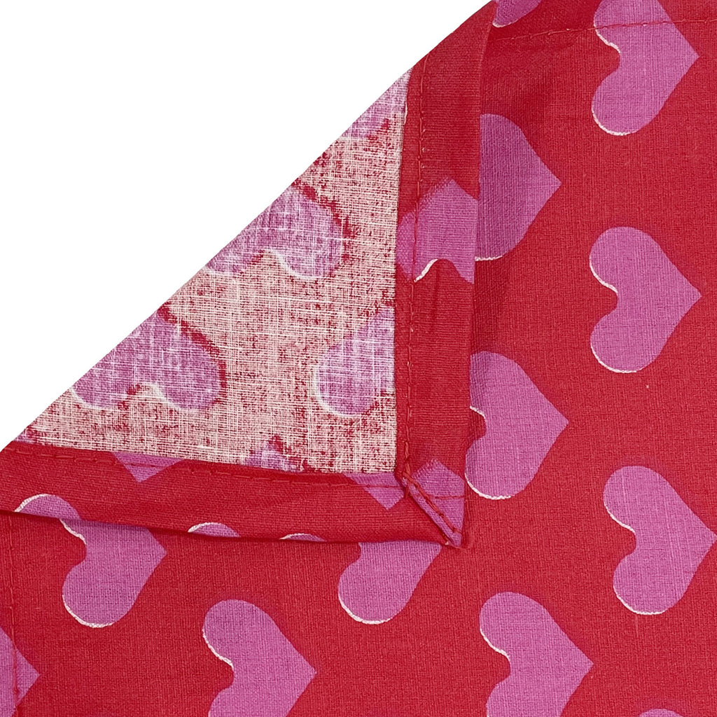 Sweetheart Bloom Pink & White Heart Print 160 TC Pure Cotton Bedsheet with Pillow Cover