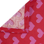 Sweetheart Bloom Pink & White Heart Print 160 TC Pure Cotton Bedsheet with Pillow Cover