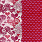 Sweetheart Bloom Pink & White Heart Print 160 TC Pure Cotton Bedsheet with Pillow Cover