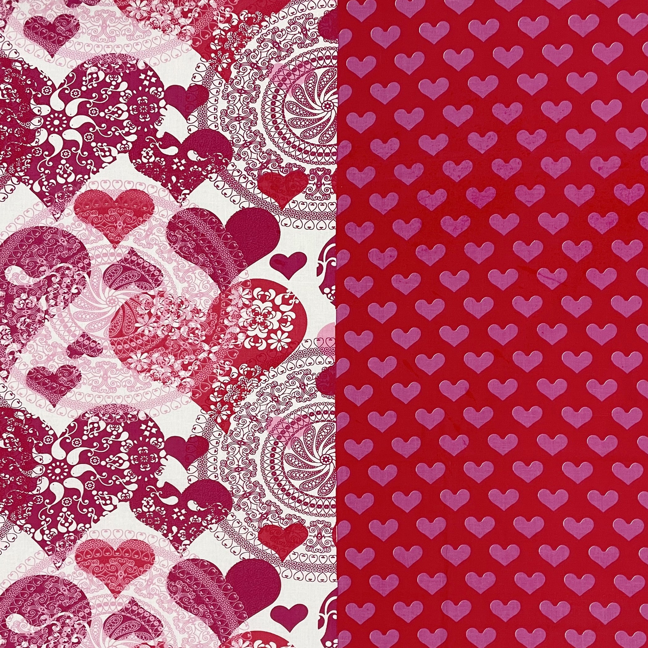 Sweetheart Bloom Pink & White Heart Print 160 TC Pure Cotton Bedsheet with Pillow Cover