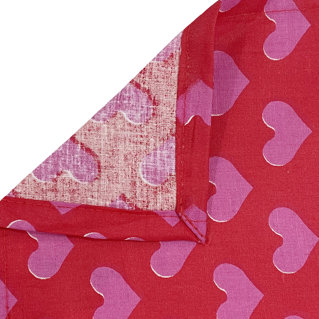 Sweetheart Bloom Pink & White Heart Print 160 TC Pure Cotton Bedsheet with Pillow Cover