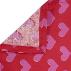 Sweetheart Bloom Pink & White Heart Print 160 TC Pure Cotton Bedsheet with Pillow Cover