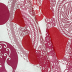Sweetheart Bloom Pink & White Heart Print 160 TC Pure Cotton Bedsheet with Pillow Cover