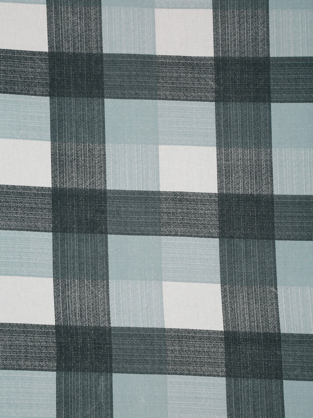 Urban Check Grey & White 160 TC Pure Cotton Fitted Bedsheet with Pillow Cover