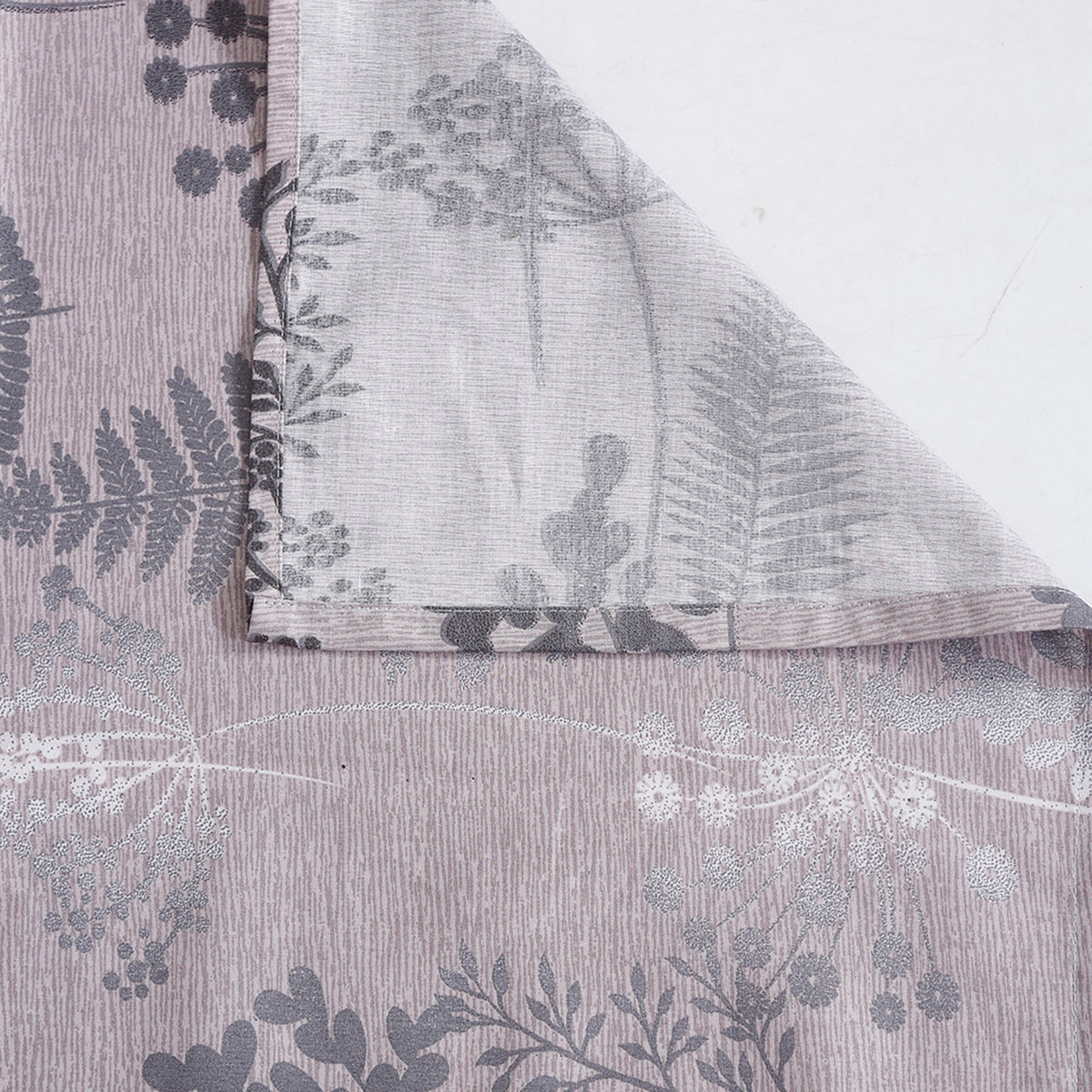 Lavender Woodland Ferns 240 TC Pure Cotton Bedsheet Set with Pillow Cover