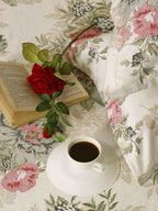 Ivory Coral Vintage Bouquets 240 TC Pure Cotton Bedsheet Set with Pillow Cover