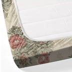 Ivory Coral Vintage Bouquets 240 TC Pure Cotton Bedsheet Set with Pillow Cover