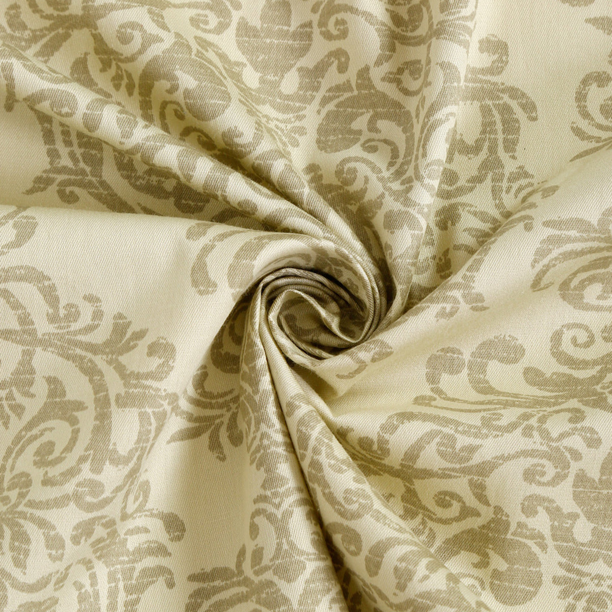 Ivory Classic Damask 250 TC Pure Cotton Bedsheet Set with Pillow Cover