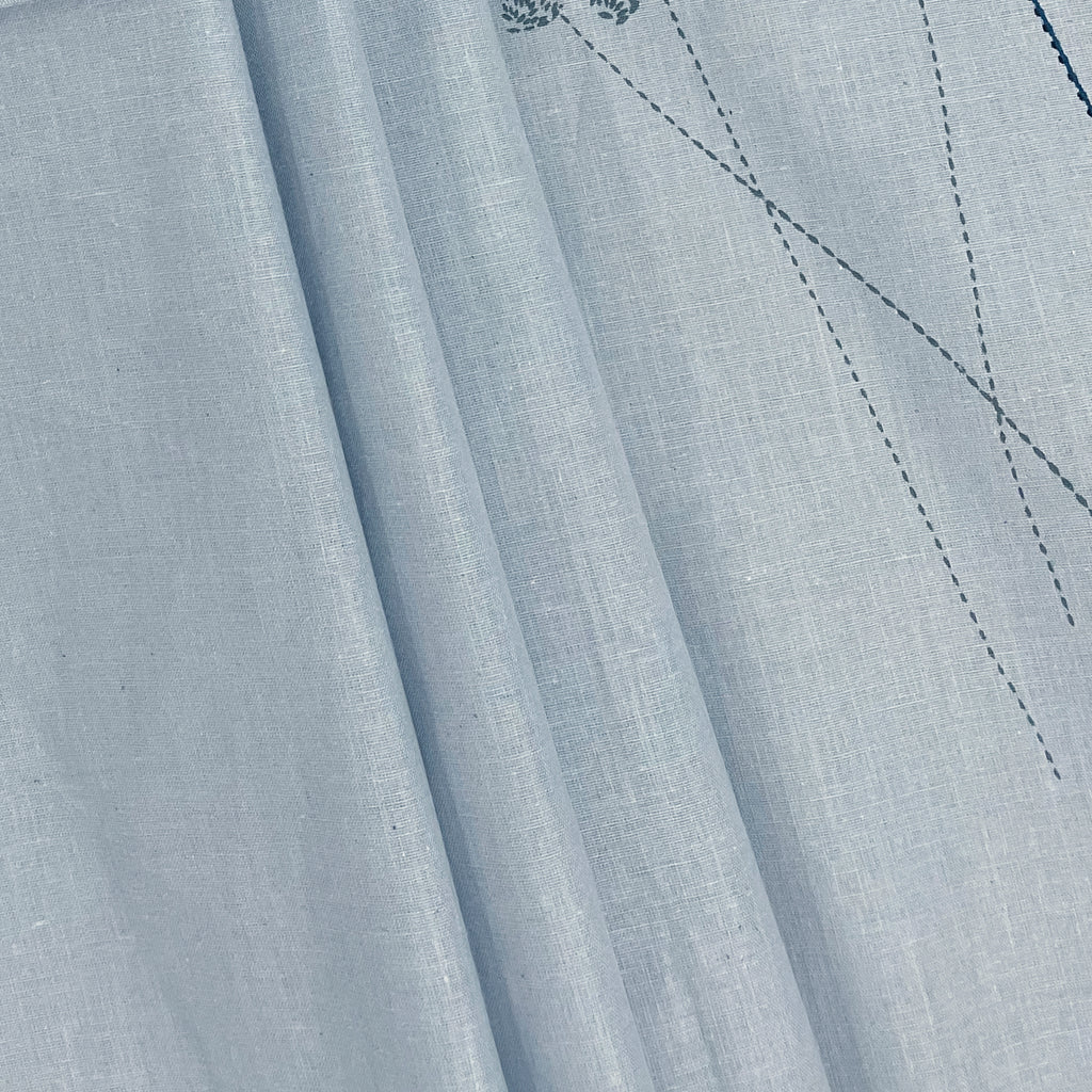Powder Blue Dandelion Whispers 240 TC Pure Cotton Bedsheet Set with Pillow Cover