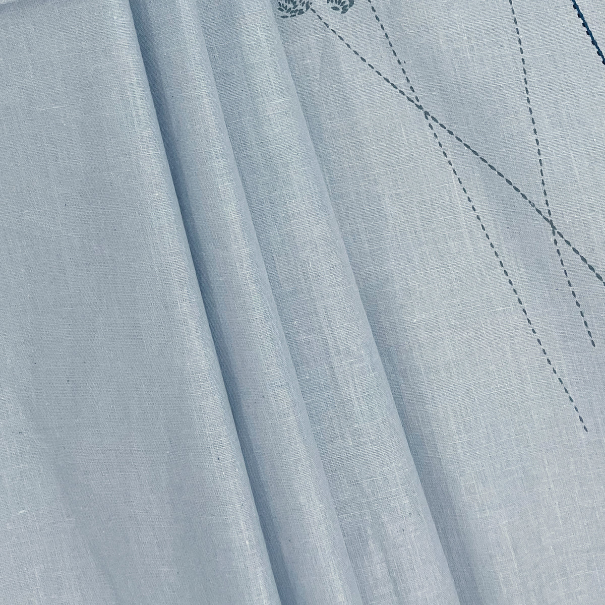 Powder Blue Dandelion Whispers 240 TC Pure Cotton Bedsheet Set with Pillow Cover