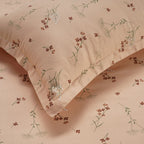 Peach Petite Meadow Sprigs 240 TC Pure Cotton Bedsheet Set with Pillow Cover