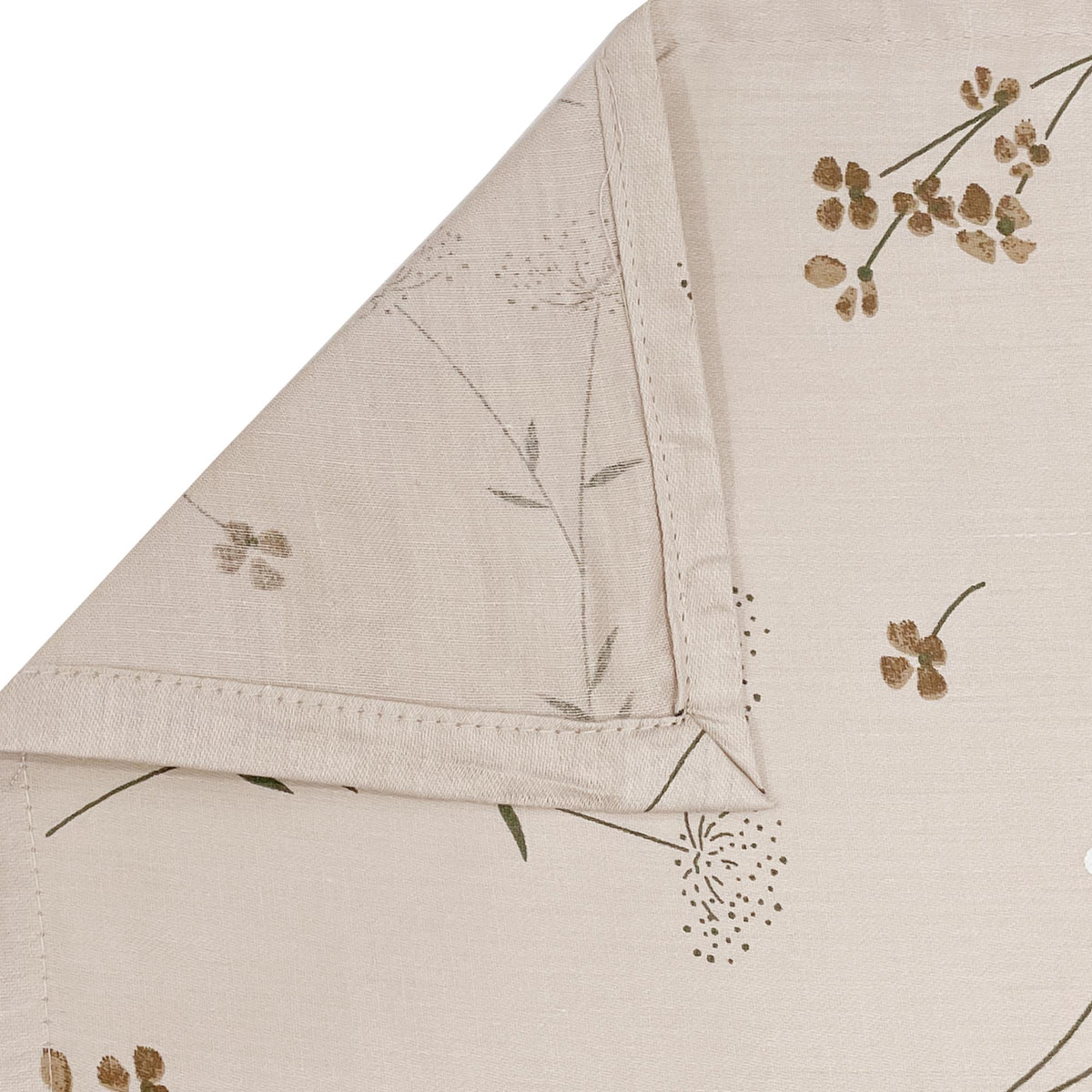 Ivory Delicate Wildflowers 250 TC Pure Cotton Bedsheet Set with Pillow Cover