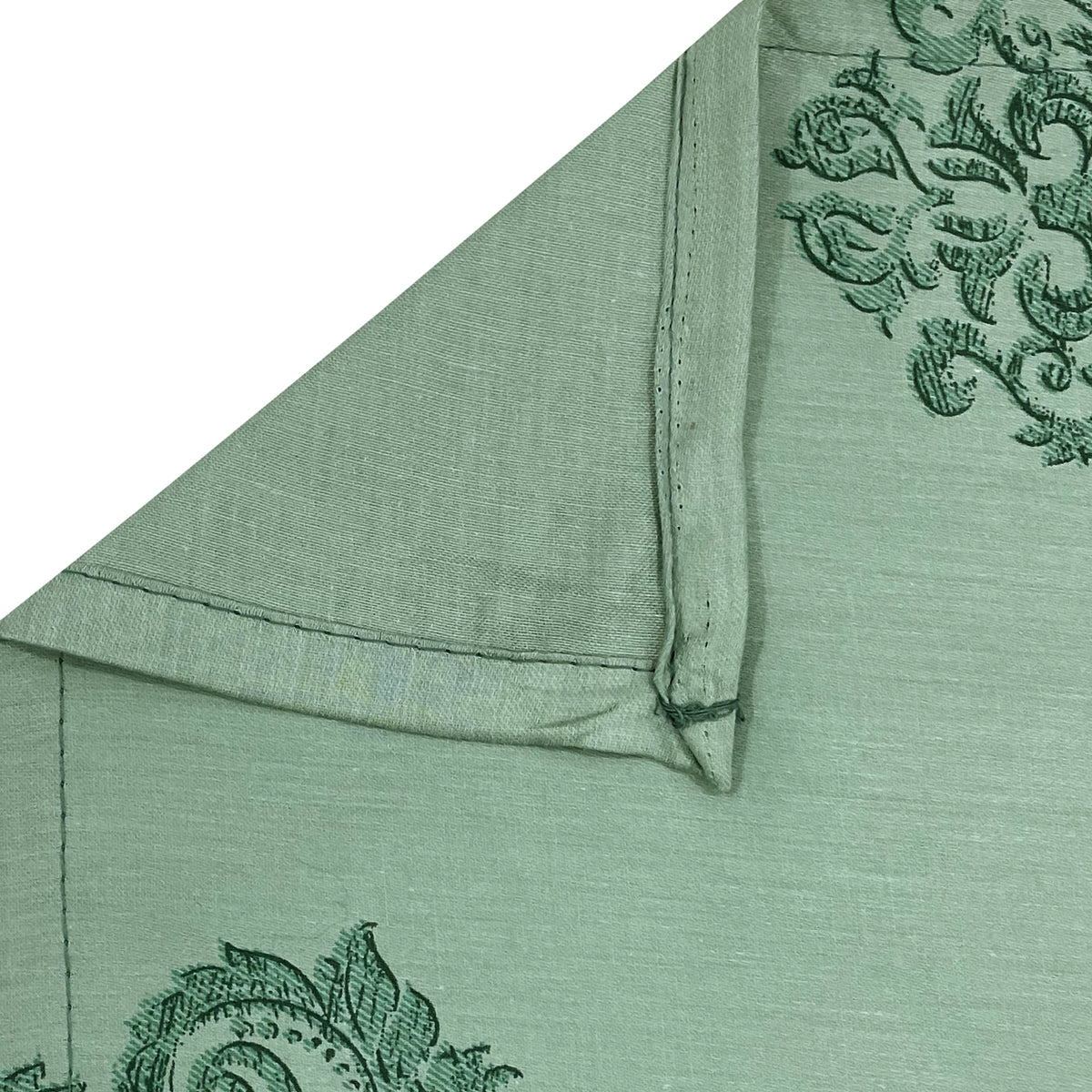 Mint Green Regal Medallions 240 TC Pure Cotton Bedsheet Set with Pillow Cover