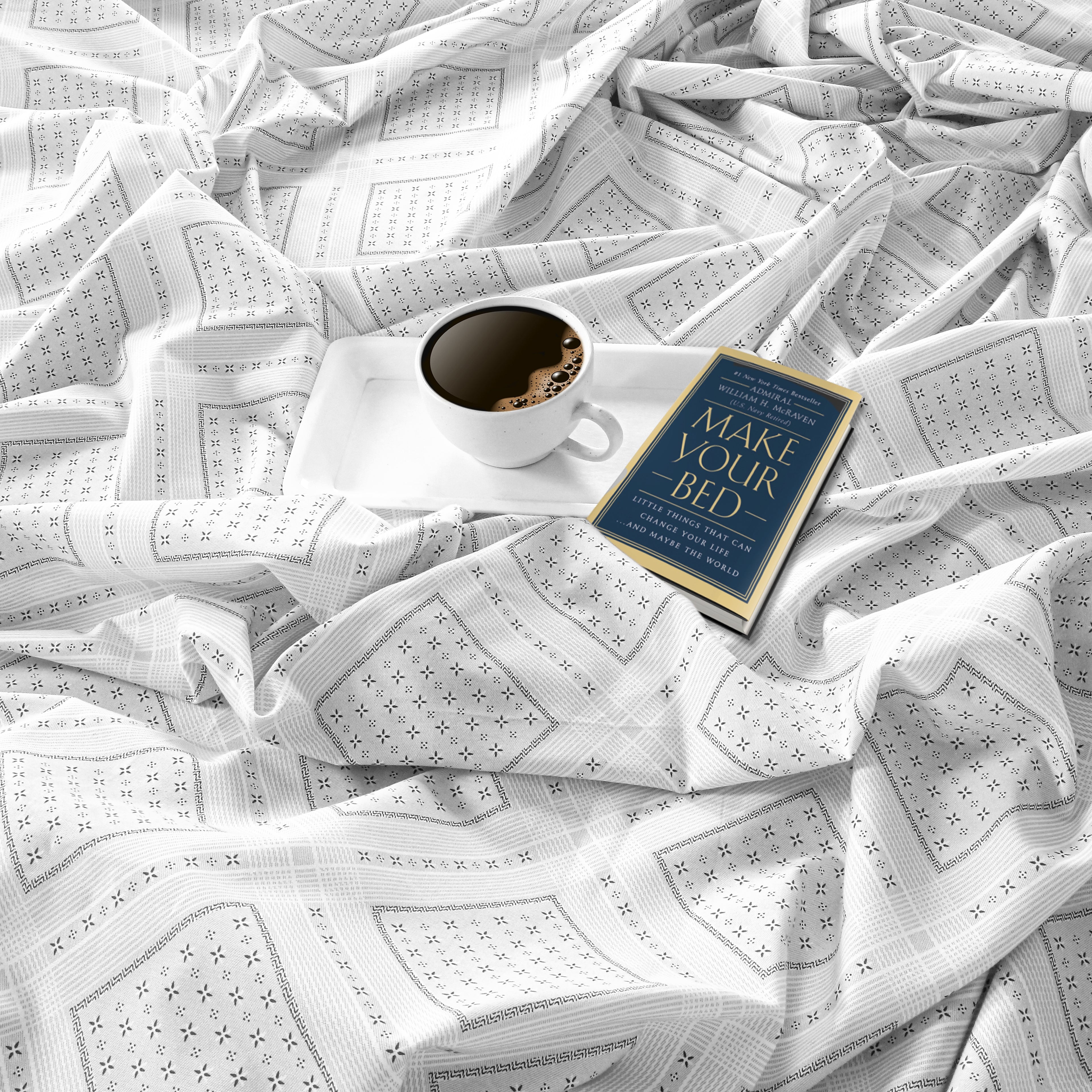 Silver Diamond Lattice 250 TC Pure Cotton Bedsheet Set with Pillow Cover