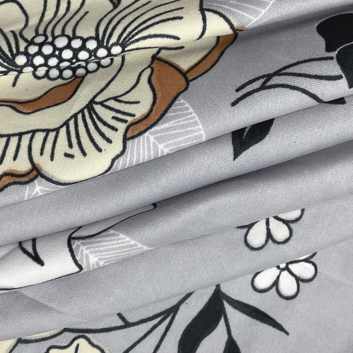 Silver Rose Vine 180 TC Blended Cotton Bedsheet Set with Pillow Cover