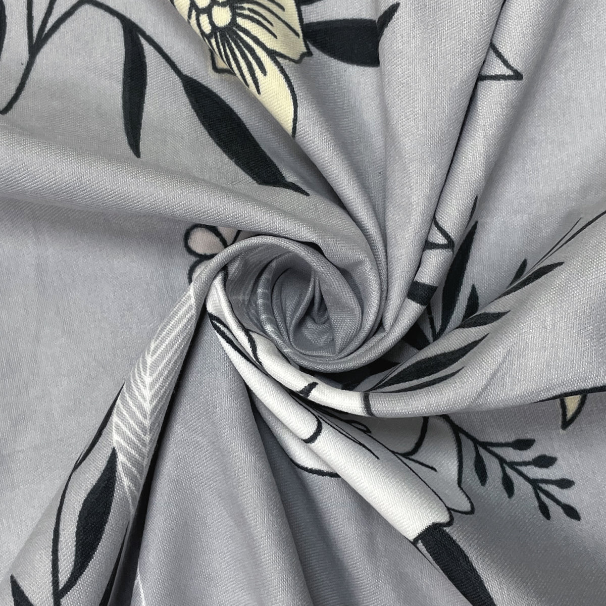 Silver Rose Vine 180 TC Blended Cotton Bedsheet Set with Pillow Cover