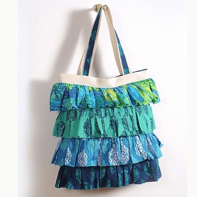 Blue Green Frilly Bag- 732