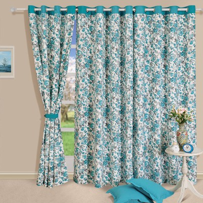 Blue Rose  Printed Curtains-2711