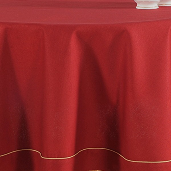 Scarlet Maroon Plain Round Table Linen: 768