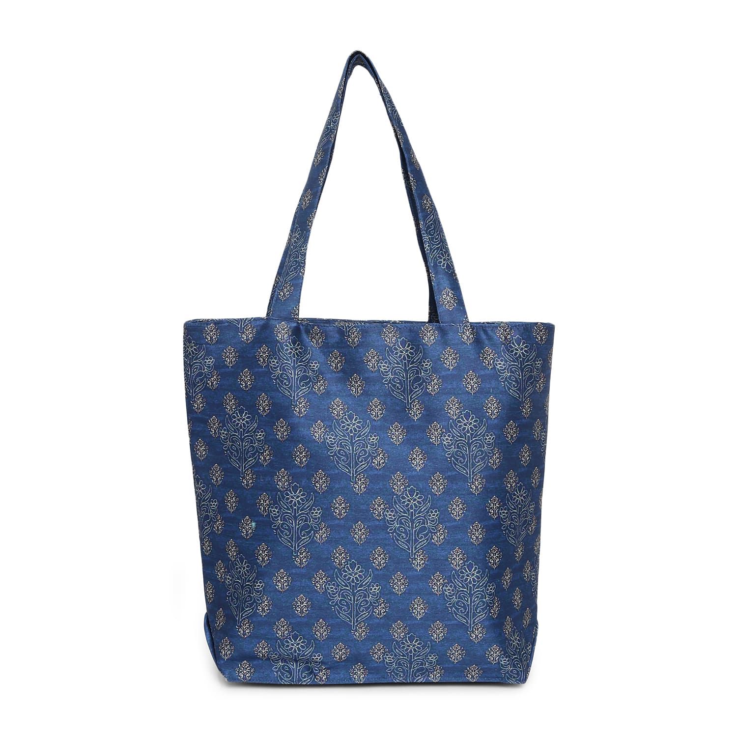 Swayam Ethnic Fashion Silk Shoulder Bag - Blue & Gold