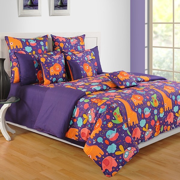 Purple Animals Lil Angel Bed Sheet- LA- 4104